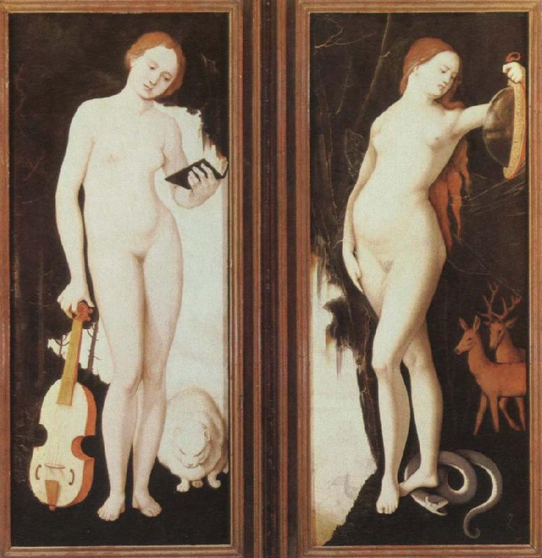Hans Baldung Grien allegories of music and prudence oil painting image